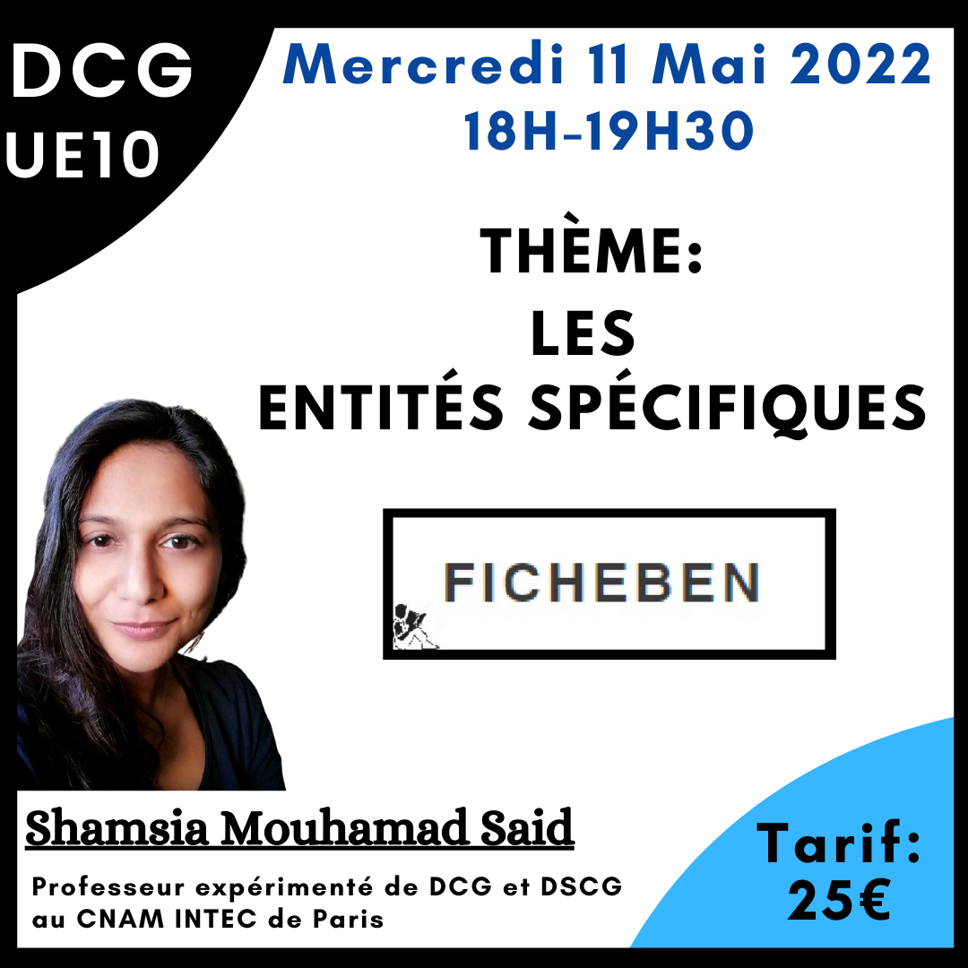 Comptabilisation des entités spécifiques -FicheBEN