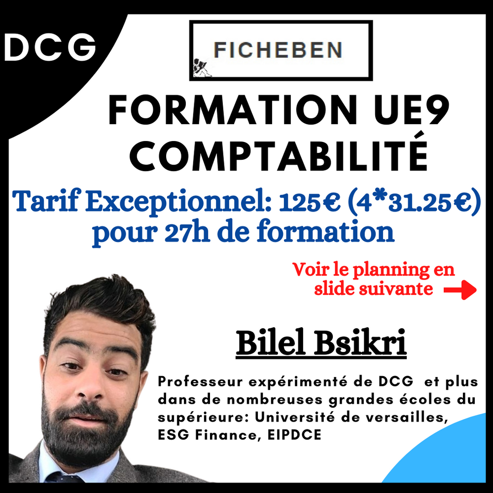 FORMATION INTENSIVE DCG UE9 COMPTABILITE -FicheBEN