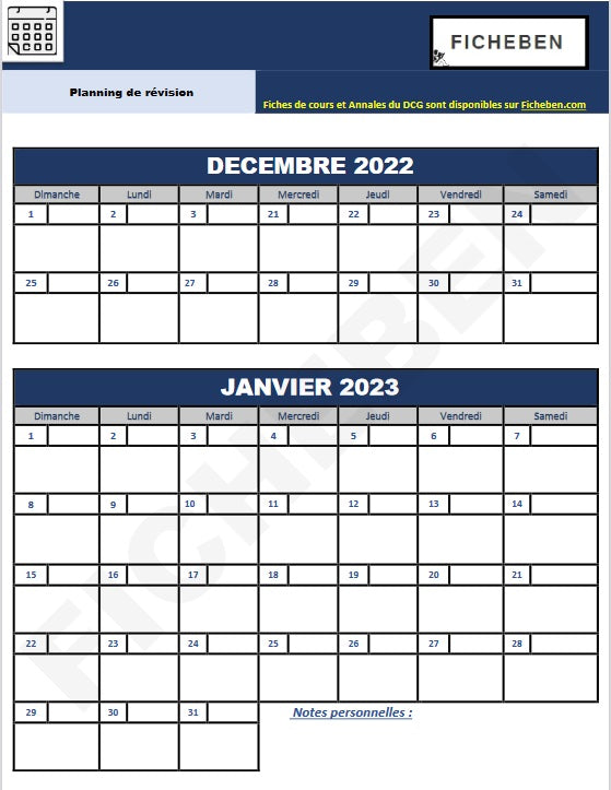 Check-lists générales DCG 2024