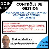 FORMULE TOUT-EN-UN: COURS PARTICULIERS INTENSIFS DCG UE11 CONTRÔLE DE GESTION  -FicheBEN