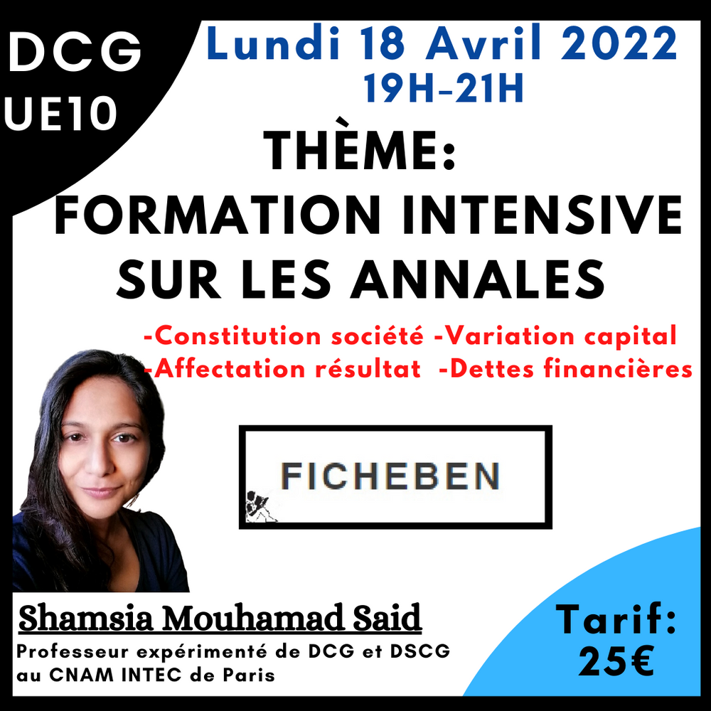 Séance intensive sur les annales; Thème: Le capital  -FicheBEN